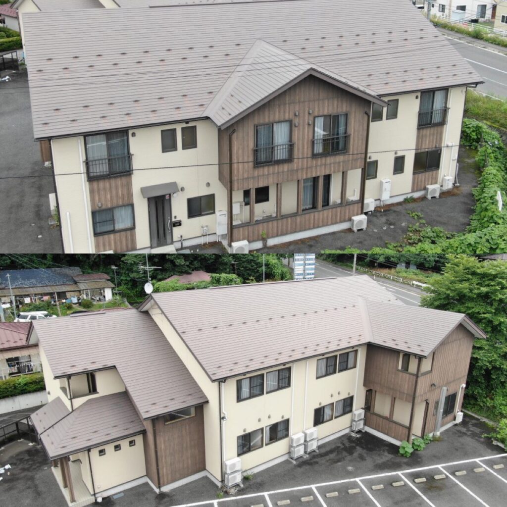 まるで新築の輝きに！内覧の問い合わせも増えた！　屋根塗装　外壁塗装　シーリング打ち替え　雪止め　基礎塗装　低汚染（奥州市）