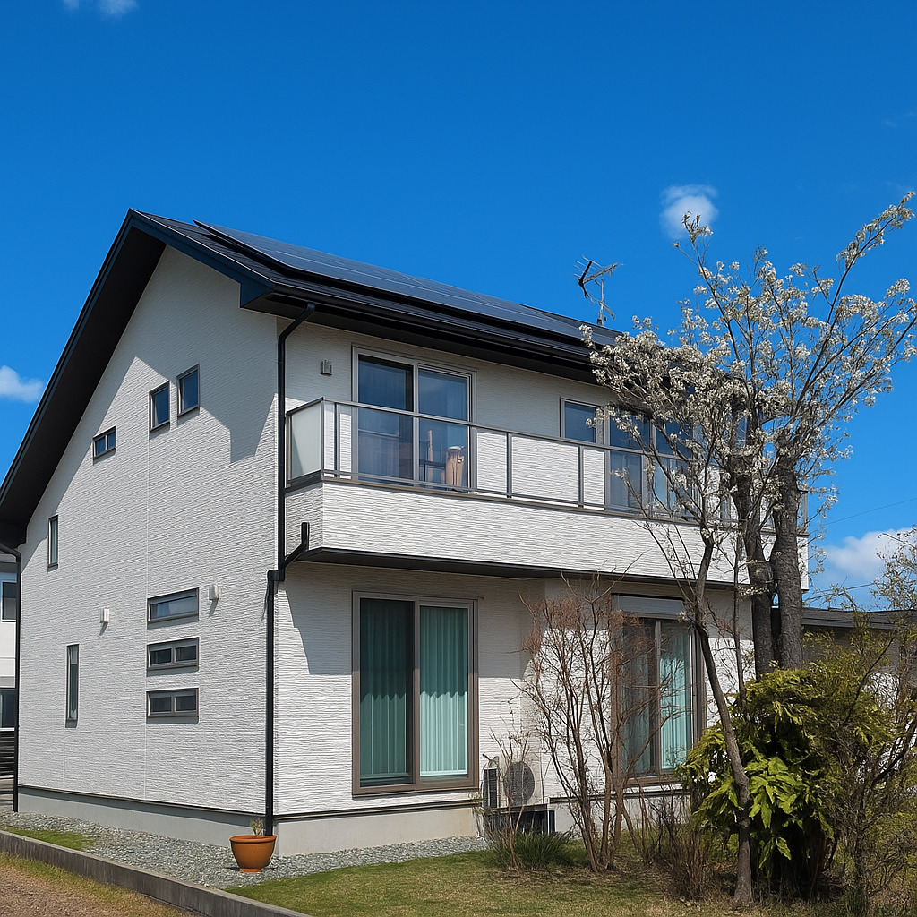 【北上市】ハウスM21のお家で遮熱フッ素塗料を使い、外壁塗装工事をしました。新築のようにきれいに仕上げていただき、ありがとうございました！